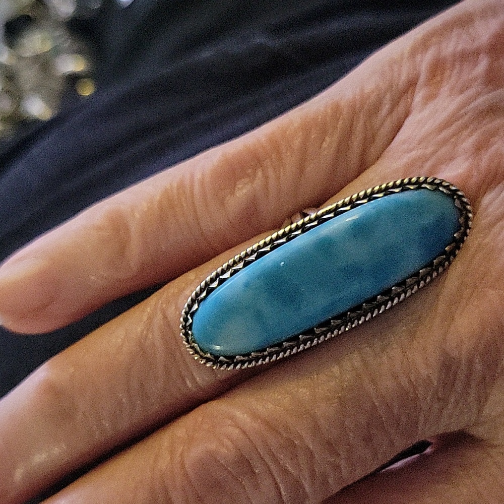 Sterling Silver Larimar Women's Ring